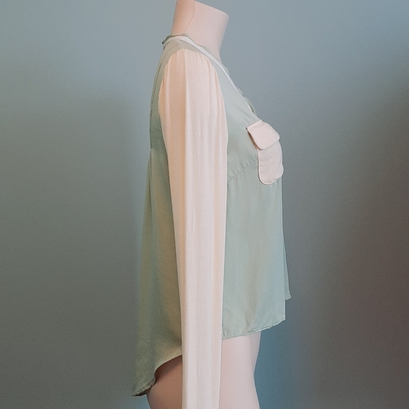 Tsumori Chisato silk apple green long sleeves top - Picture 4 of 9